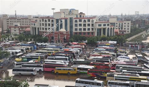 Buses Parked Mithapur Bus Stand Amid Editorial Stock Photo Stock