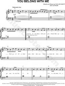 Taylor Swift You Belong With Me Sheet Music Easy Piano In G Major