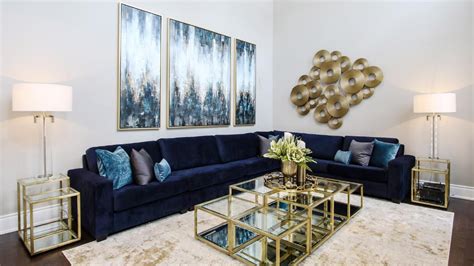 Functional Blue And Gold Great Room Makeover Design Tips Kimmberly