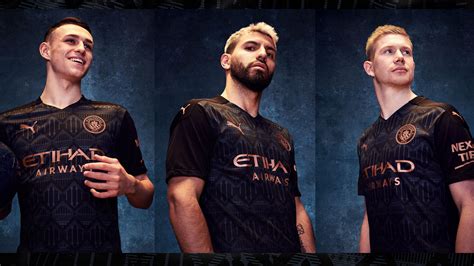 Shop new manchester city kits in home, away and third manchester city shirt styles online at shop.mancity.com. Sergio Aguero and Kevin De Bruyne pose for Man City's new ...