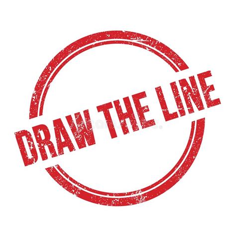 Draw The Line Text Written On Red Grungy Round Stamp Stock Illustration