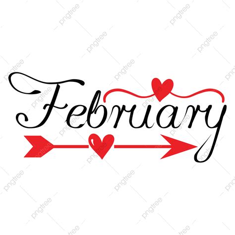 February Month Clipart Png Images Hello February Month Text Hand