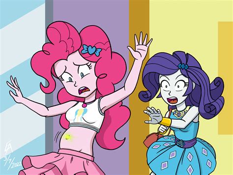 #2951460 - safe, artist:mayorlight, pinkie pie, rarity, human, fanfic