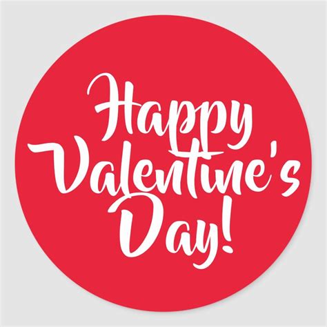 Create Your Own Happy Valentines Day Red Classic Round Sticker In 2020 Happy