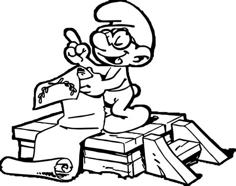 Smurf Brainy Coloring Page
