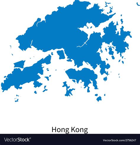 Detailed Map Of Hong Kong Royalty Free Vector Image
