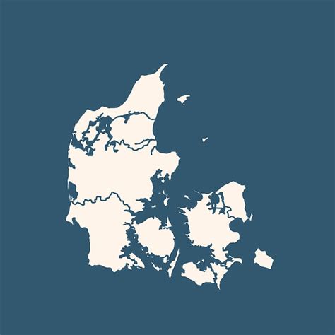 Premium Vector Blue Map Of Denmark Blue Gradient Denmark Map
