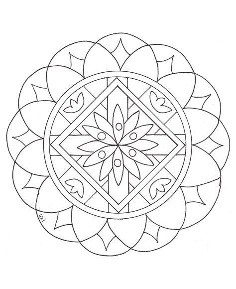 Mandala Facile Geometrique 6 Coloriage Mandalas Coloriages Pour Enfants