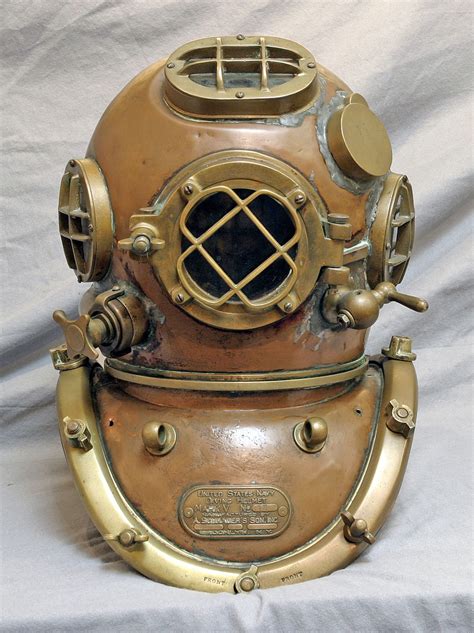 Diving helmet diving suit diver down deep sea diver scuba diving equipment sea diving leagues under the sea scuba gear military insignia. Extremely Rare Mark V Dive Helmet by A Schraders Son, Inc ...