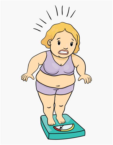 Shocked Woman Over Weight On Scale Cartoon Weight Gain Cartoon Hd