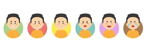 Thailand Avatar With Various Expression 8321539 Vector Art At Vecteezy