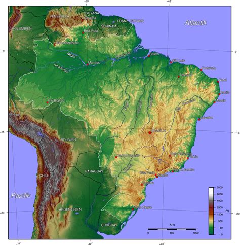 Brasilien karte, karte von brasilien. Karten von Brasilien und Rio de Janeiro Straßenkarte
