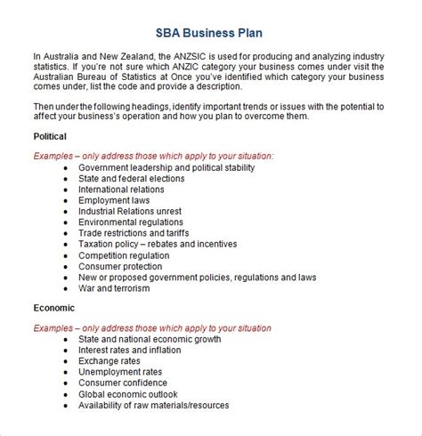Your local bank's venture funding department? Sample SBA Business Plan Template - 9+ Free Documents in PDF, Word