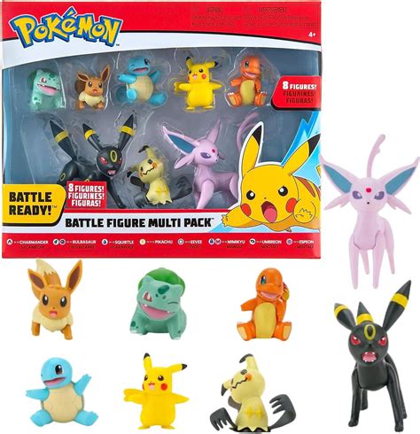 Pokémon Battle Figure 8 Pack Features Charmander Bulbasaur Squirtle Mimikyu