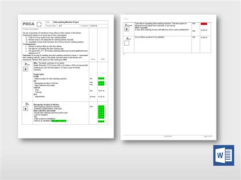 Free Pdca Template Word Printable Templates The Best Porn Website