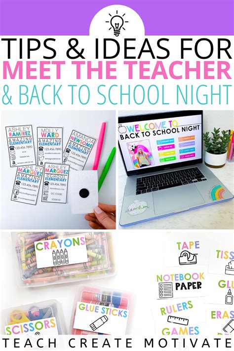 Tips For Meet The Teacher Back To School Night Teach Create Motivate