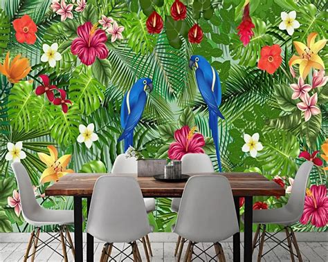 Buy Beibehang Hand Painted Parrot Tropical Rainforest