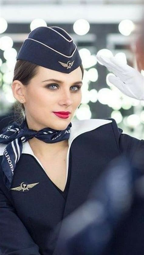 aeroflot airlines tight buns flight attendant uniform female office cotton gloves french