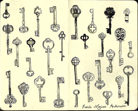 Skeleton Keys Sketch By Renée Louise Anderson Key Drawings Dream