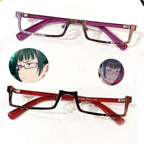 jujutsu kaisen maki zenin cosplay glasses purple half frame eyeglasses without lens anime