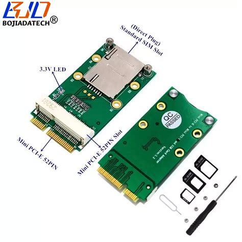Mini Pci E 52pin To Mini Pcie Wireless Module Adapter Card With Sim