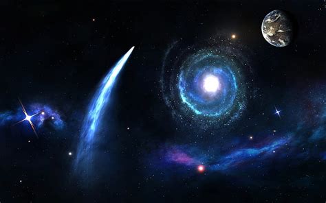 Hd Wallpaper Galaxy With Stars And Planets The Universe Comet