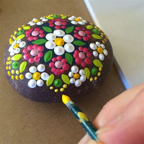 Decorating Rocks With Paint Brush Strokes Use A Paint Brush And Dot