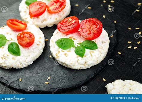 Healthy Rice Cakes Stock Photo Image Of Rice Mozzarella 110273028