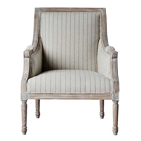 Mckenna Gray And Cream Stripe Accent Chair Kirklands Grey Stripe