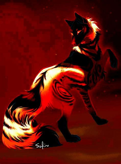 Flume Fire Wolf Awesome Magical Wolf Fox Fantasy Mythical