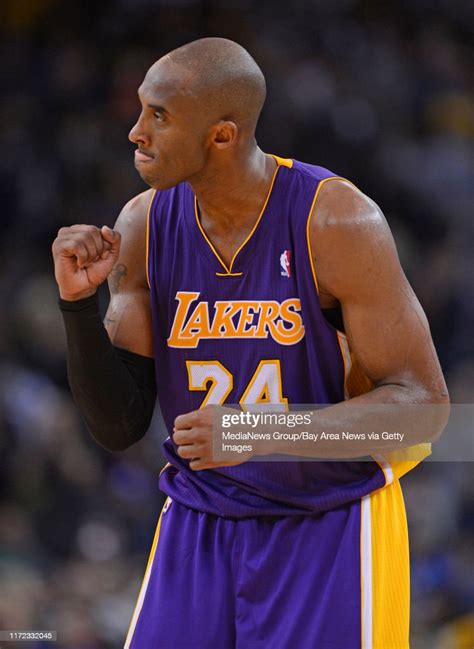 Los Angeles Lakers Kobe Bryant Pumps His Fist In Celebration After