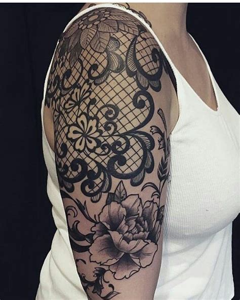 Image Result For Beautiful Lace Tattoos Lace Sleeve Tattoos Lace