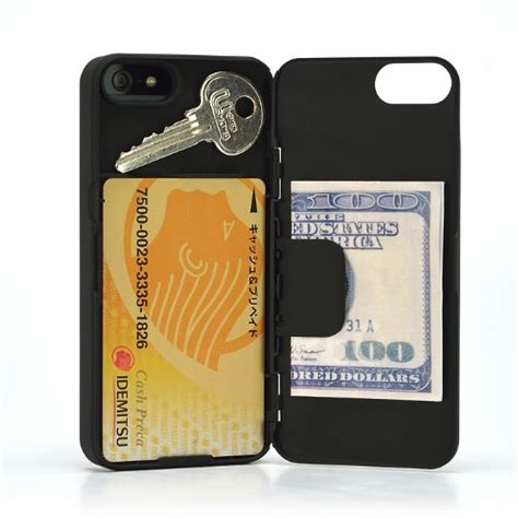 イザという時の予備キー、予備カード、予備銭を入れておけるiphone5用ウォレットケースilid Wallet Case For