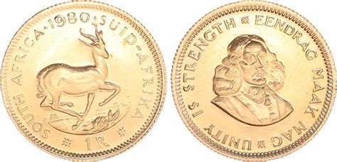 Südafrika South Africa 1980 1 Rand 4g Gold 916 Prfr Ma Shops