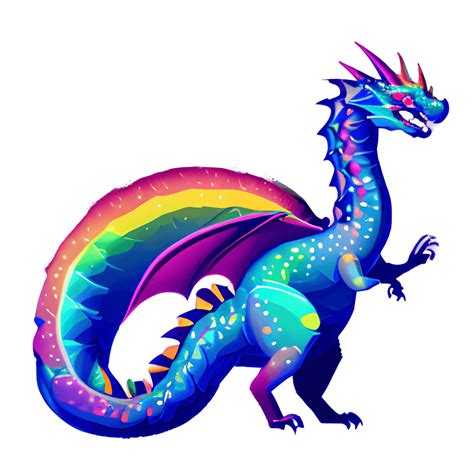 Intricate Detailing Rainbow Dragon Full Body Hyper Realistic · Creative
