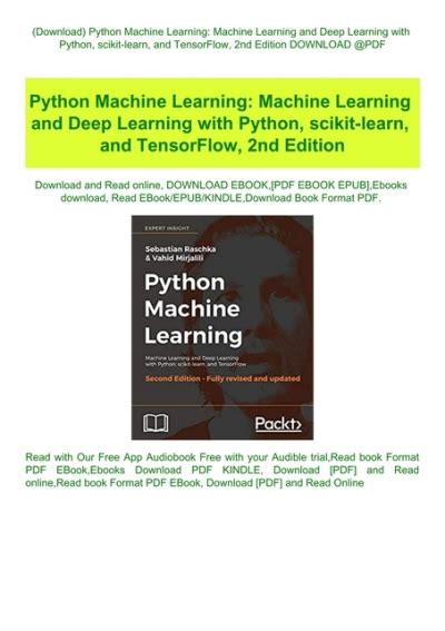 Download Python Machine Learning Machine Learning And Deep Learning With Python Scikit Learn