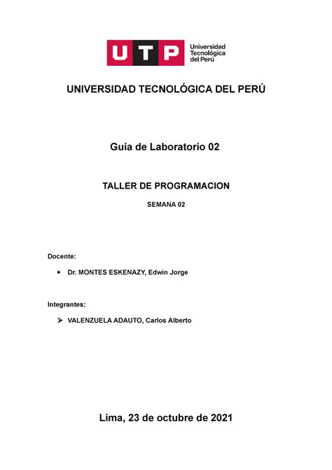 Semana Guia De Laboratorio Ejercicios Java Taller De