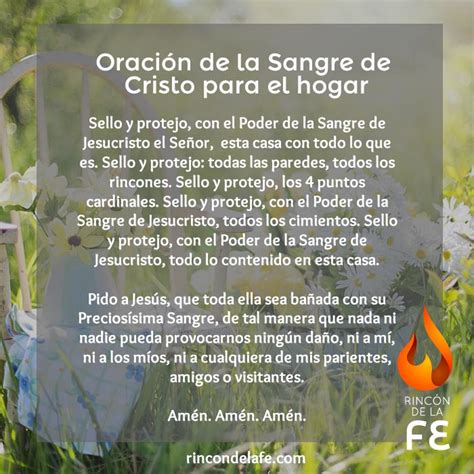 Oración De La Sangre De Cristo Para El Hogar