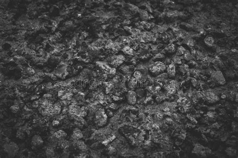 Closeup Of Dark Rock Textured Background Gray Rough Stone Texture And