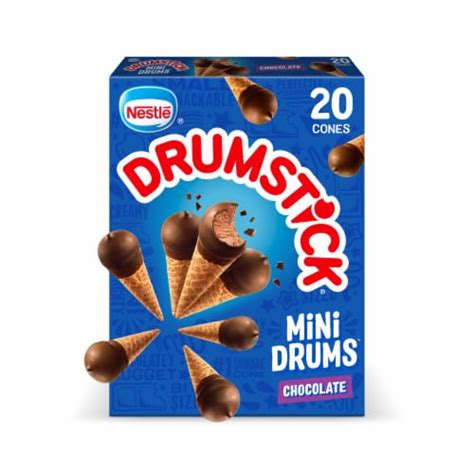 Drumstick Mini Drums Chocolate Frozen Dairy Dessert Cones 20 Ct