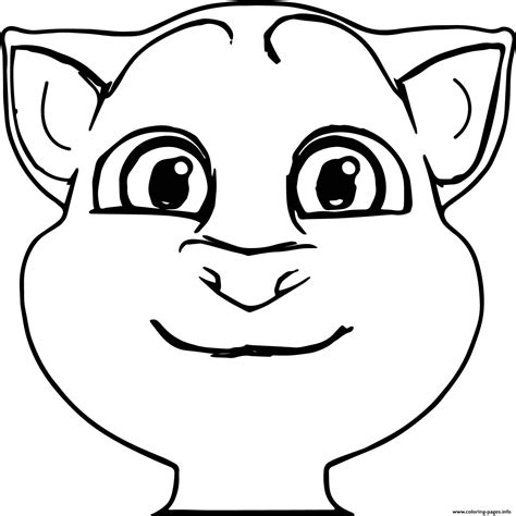 Face Of Talking Tom Coloring Page Printable