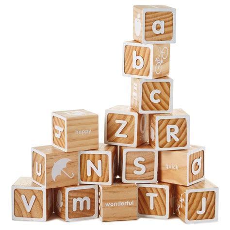 Wood Alphabet Block Set Alphabet Blocks Wood Baby Blocks Wooden