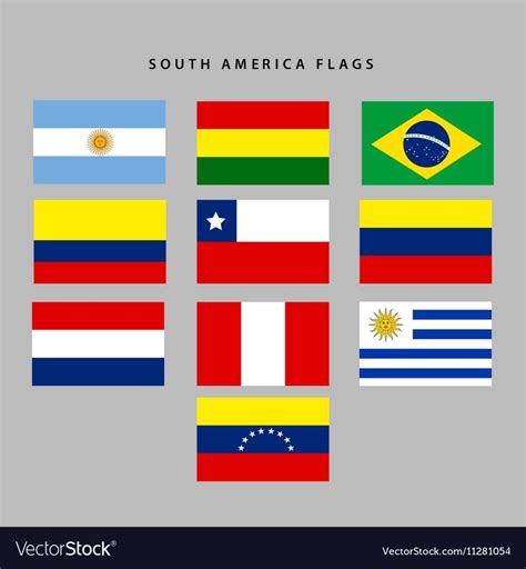 South America Flags Vector Image On Vectorstock