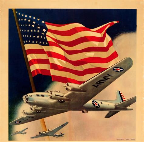 Original Vintage American World War Two Army Poster Us Air Force Keep
