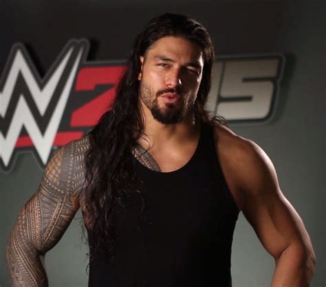 From The Wwe2k15 Promo The Hair The Lips The Tank Topso Hot Wwe Superstar Roman Reigns