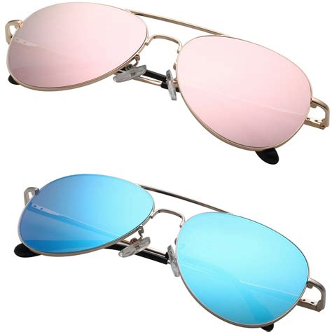 Polarized Aviator Sunglasses For Women Men Mirrored Lens Metal Frame Uv