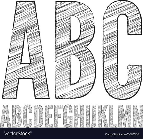 Pencil Sketched Font Royalty Free Vector Image