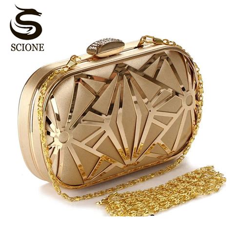 2017 Wedding Party Bags Clutches Women Gold Crystal Evening Bags Purse