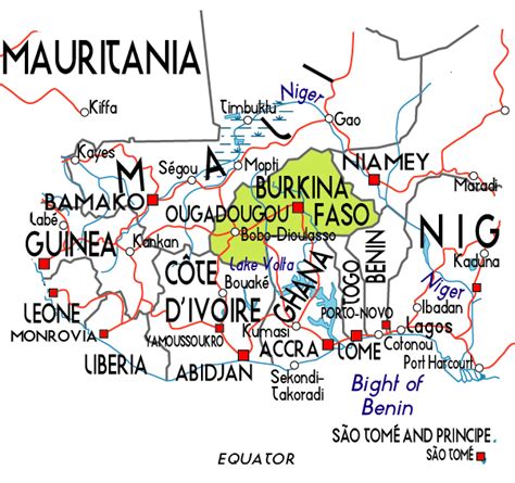 Map Of Burkina Faso Country Area Map Of Africa Country Regional Political