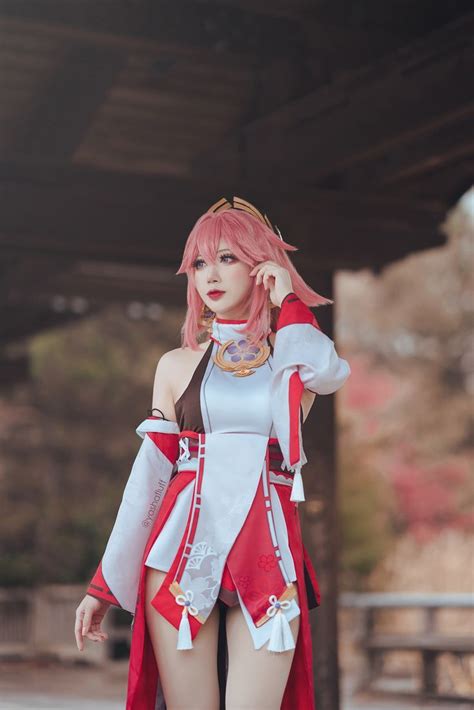 Genshin Yae Miko Cosplay Yashafluff Anime Art Fantasy Zelda